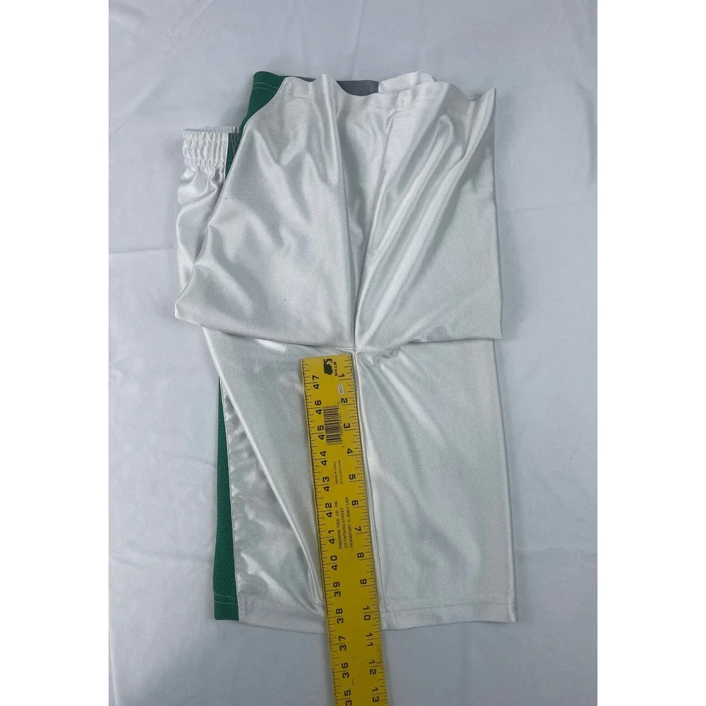 Nike Boys Large 14-16 Basketball Shorts White Green Grey Mesh Athletic VINTAGE